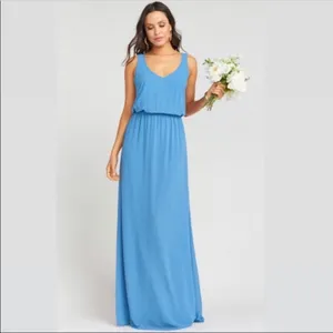 Show Me Your Mumu SMYM Kendall coastal blue maxi dress NEW SMALL thumbnail 2
