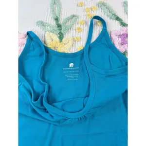 Banana Republic Teal Blue Gathered Neck Cami Tank Top‎ Women's Size L thumbnail 8