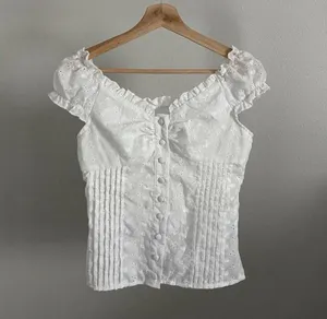 white eyelet corset style top thumbnail 1