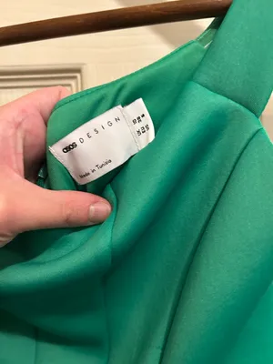 ASOS Design Green Mini off the shoulder dress - size 6 thumbnail 2