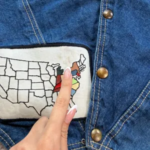 Vintage Dreamers Fashions GWRRA Denim Biker Vest Buckeye Travelers Small USA thumbnail 4