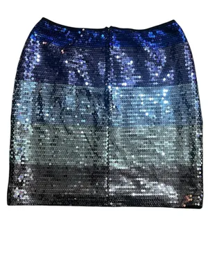 2B Bebe Blue Ombre Sequined Mini Skirt Size Medium thumbnail 4