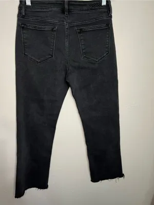 Vigoss Marley Crop Boot Washed Black Raw Hem‎ Stretch Jeans thumbnail 6