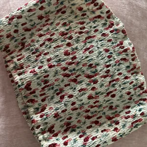 Lulus Cherry print coquette crop top & skirt set S/M thumbnail 7
