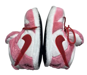 Sneaker Slippers High Top Plush Pink White Comfycore thumbnail 1