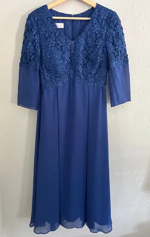 JJ’s House Mother of the Bride Formal Wedding Blue Lace Gown Dress thumbnail 1
