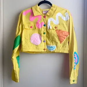 Dolls Kill x Zig Zag Painted Lemon Drop Trucker Jacket thumbnail 3