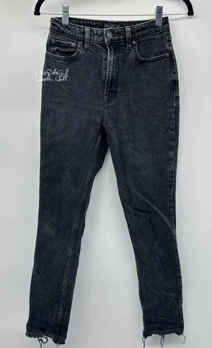 Abercrombie & Fitch Black High-Rise Slim Jeans Size 25 thumbnail 1