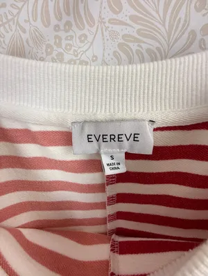 Evereve Red and Pink Tyra Striped Pullover Sweatshirt - Size - Small thumbnail 4
