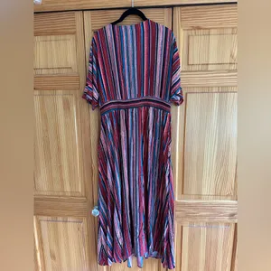 BloomChic Striped Contrast Dolman Sleeve Shirred Pocket Maxi Dress size 12 nwt thumbnail 10