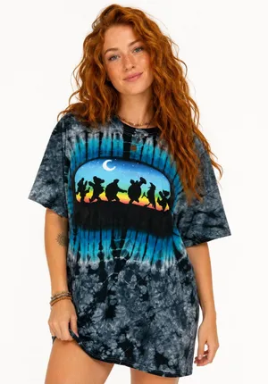 Vintage Y2K Grateful Dead Dancing Turtles & Bears Tie Dye T-Shirt thumbnail 1