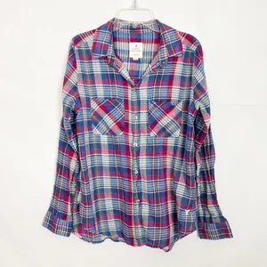 American Eagle Vintage Boyfriend Plaid Women's Shirt Size Small thumbnail 2