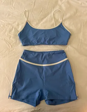 baby blue workout matching set thumbnail 1
