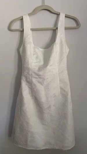 Lulus White Floral Jacquard Dress thumbnail 1