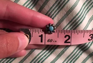 Turquoise and silver vintage flower post earrings thumbnail 6