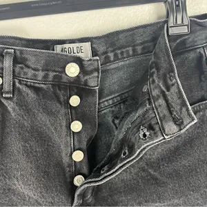 AGOLDE Black 100% Cotton Button Fly High Rise Cut-Off Denim Jean Shorts Size 27 thumbnail 6