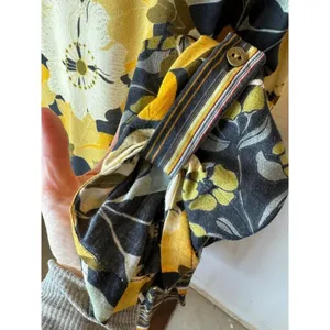 Anthropologie Blank‎ London Yellow Floral Button Front Hadley Tunic Dress XS thumbnail 10