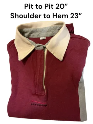 Vintage 90s Colorblock Rugby Polo Shirt - Maroon / Grey / Cream (Medium) thumbnail 3