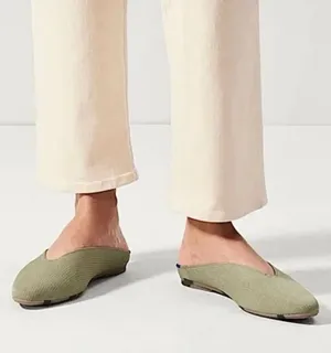 Rothy’s Almond Demi Knit Mules in Sage Green thumbnail 1