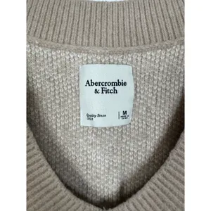 Abercrombie & Fitch Tan Houndstooth V-Neck Sweater Vest Womens Medium Preppy thumbnail 3