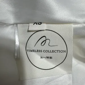 Timeless Collection A-Line Midi Dress Puff Sleeve Cut Out Womens XS Off White thumbnail 5