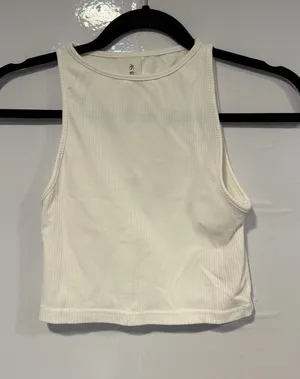 AS revival Classic‎ Women's Ribbed Tank Crop Top - Cream thumbnail 1