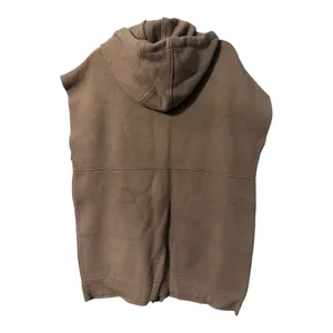 Zara Brown Sleeveless Oversized Full Zip Hooded Sweater Vest, Medium thumbnail 3
