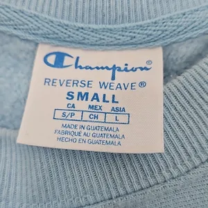 Champion Reverse Weave Sweatshirt Small Light Blue Pastel Shadow Script Logo thumbnail 8