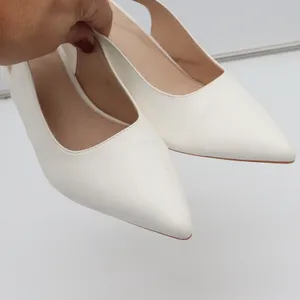 Unbranded Slingback Heels Womens 8 Pointed Toe White Block Heel Good thumbnail 9