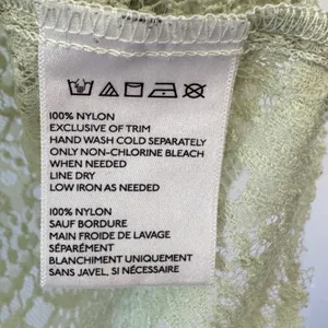 Tela Mint Green Floral Lace Crop Top 3/4 Sleeve Scoop Neck Size Medium thumbnail 6