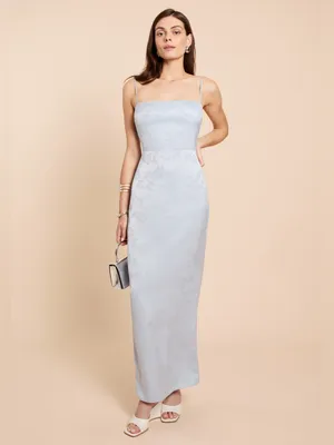 NWT Few Moda Kourt Calla Dress size 4 Maxi Midi blue floral baby blue Tibi thumbnail 3