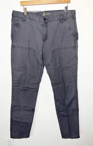 Carhartt Slim Fit Women’s Dark Gray Workwear Carpenter Tall Pants thumbnail 1