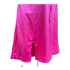 Hot Pink Satin Lace Slip Mini Dress NWT Size Small Ruched Spaghetti Strap Party thumbnail 10