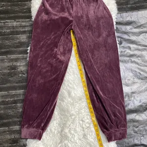 Purple Burgundy Velour Jogger Sweatpants Y2k Lounge Comfy Casual thumbnail 5