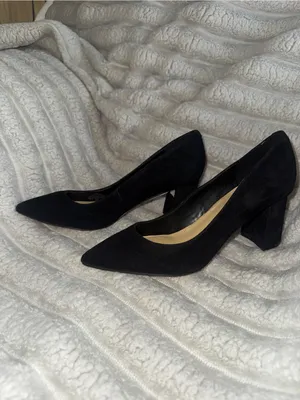 Marc Fisher Zala Black Suede Block Heel Pumps Size 6.5 thumbnail 4