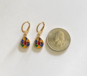 Handmade earrings stained glass look Kawaii dangle earrings unisex NEW🖤🌙 thumbnail 4
