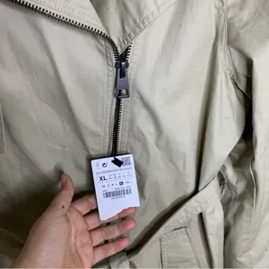 Zara tan‎ belted trench coat size XL women minimalist old money blogger favorite thumbnail 2