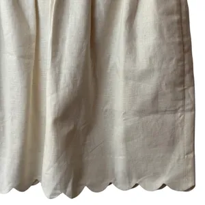 NEW J.‎ Crew Linen Blend Ivory Lined Scallop Hem Skirt Coastal Minimalist 4 thumbnail 4