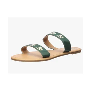 🆕 Oakland A’s MLB women’s slide slip on sandals green yellow tan thumbnail 2