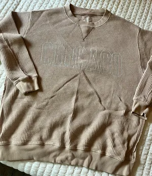 waffle knit pullover thumbnail 1