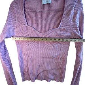 Old Navy Sweetheart Fit Ribbed Sweater Pink Knit L/S L Coquette Balletcore Y2K‎ thumbnail 6