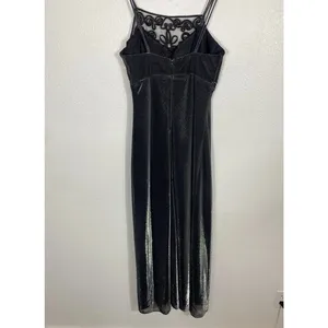 Dollar Black Embroidered Mesh Gown Scoop Neck Strappy Sleeveless Dress Medium thumbnail 8