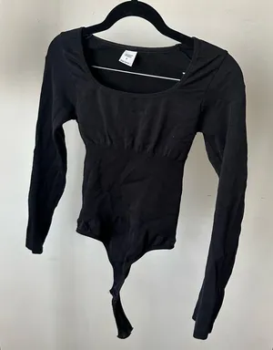 Black Long Sleeve Compression bodysuit thumbnail 1