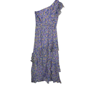 Shoshanna Lavender Purple Priya Floral Print One Shoulder Midi Cocktail Dress 0 thumbnail 8