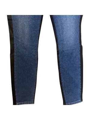 7 for All Mankind High-Waist Ankle Skinny Jeans with Coated Black Trim Size 25 thumbnail 5