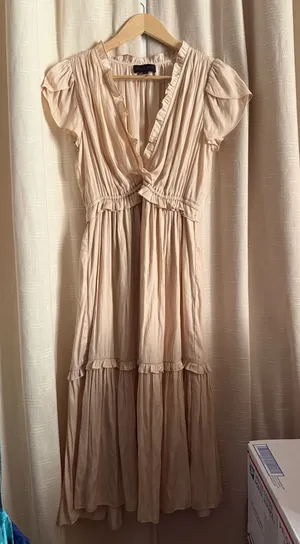 Hale Bob Soft Cream Ruffled Maxi Dress thumbnail 1