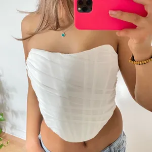 white mesh corset top with boning thumbnail 1