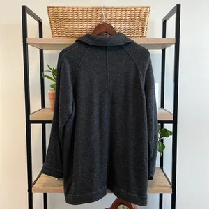 Free People Lined French Terry Long Anorak Peacoat Jacket/Pullover Cardigan, S thumbnail 7