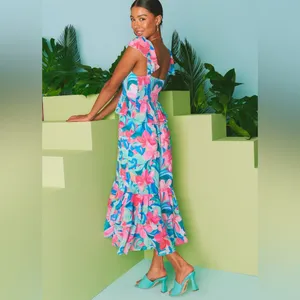 Show Me Your Mumu Reese Ruffle Midi Dress, Small, NWT thumbnail 2