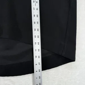 Madewell Black Top Leather Trim Short Sleeve High Low Hem Blouse Size‎ L thumbnail 3
